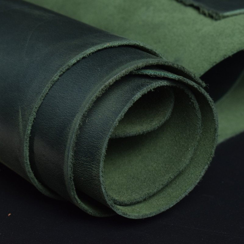 Шкіра Крейзі хорс (Crazy Horse) зелений, 1.4-1.6 мм