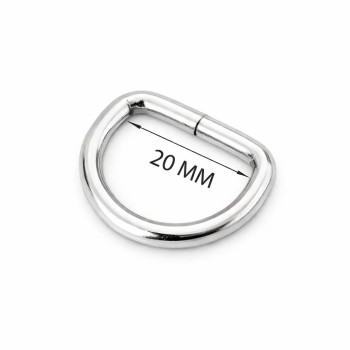 Півкільце металеве 4×20×15 мм, нікель