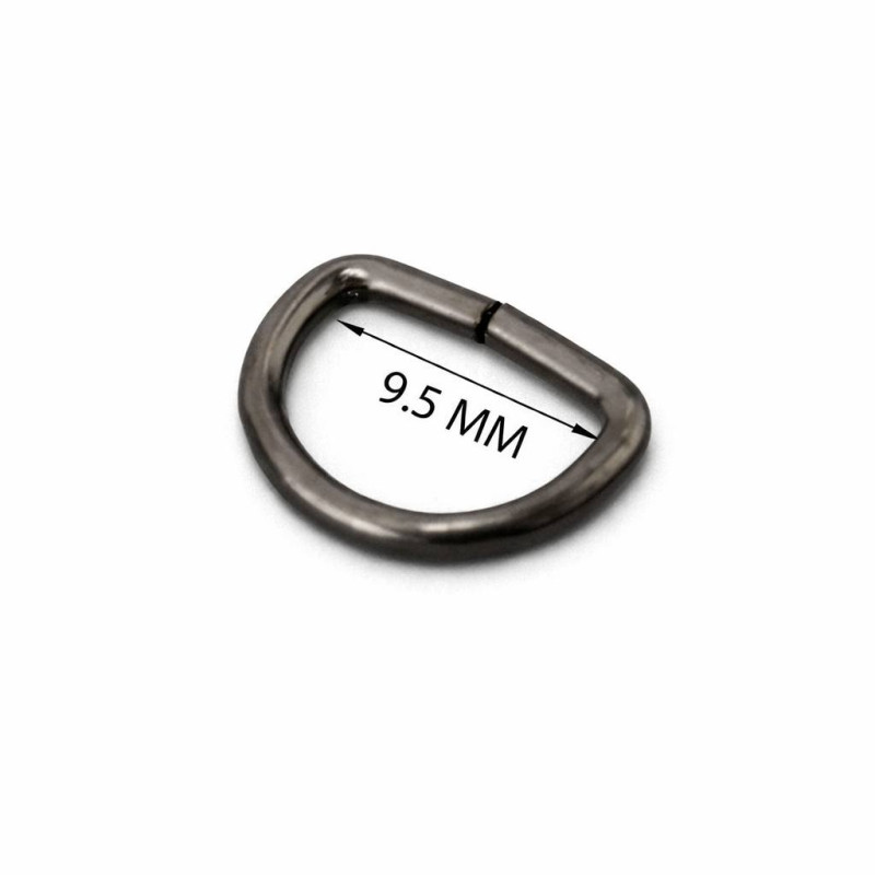 Півкільце металеве 1,5*9,5*6,5 мм, темний нікель