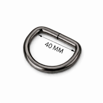 Півкільце металеве 5*40*24 мм, темний нікель
