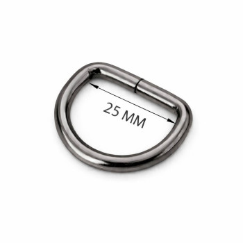 Півкільце металеве 5*25*25, мм, темний нікель
