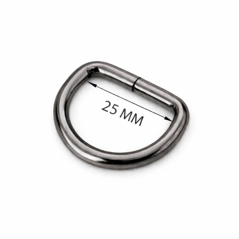 Півкільце металеве 5*25*25, мм, темний нікель