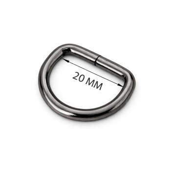 Півкільце металеве 4×20×15 мм, темний нікель